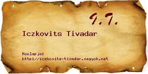 Iczkovits Tivadar névjegykártya
