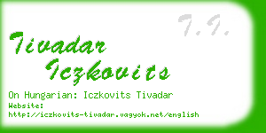 tivadar iczkovits business card